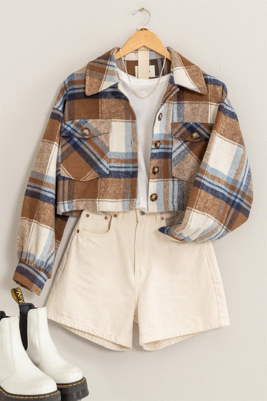 Plaid Cropped Jacket