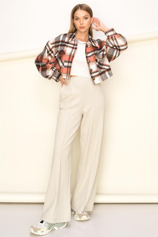 Plaid Cropped Jacket